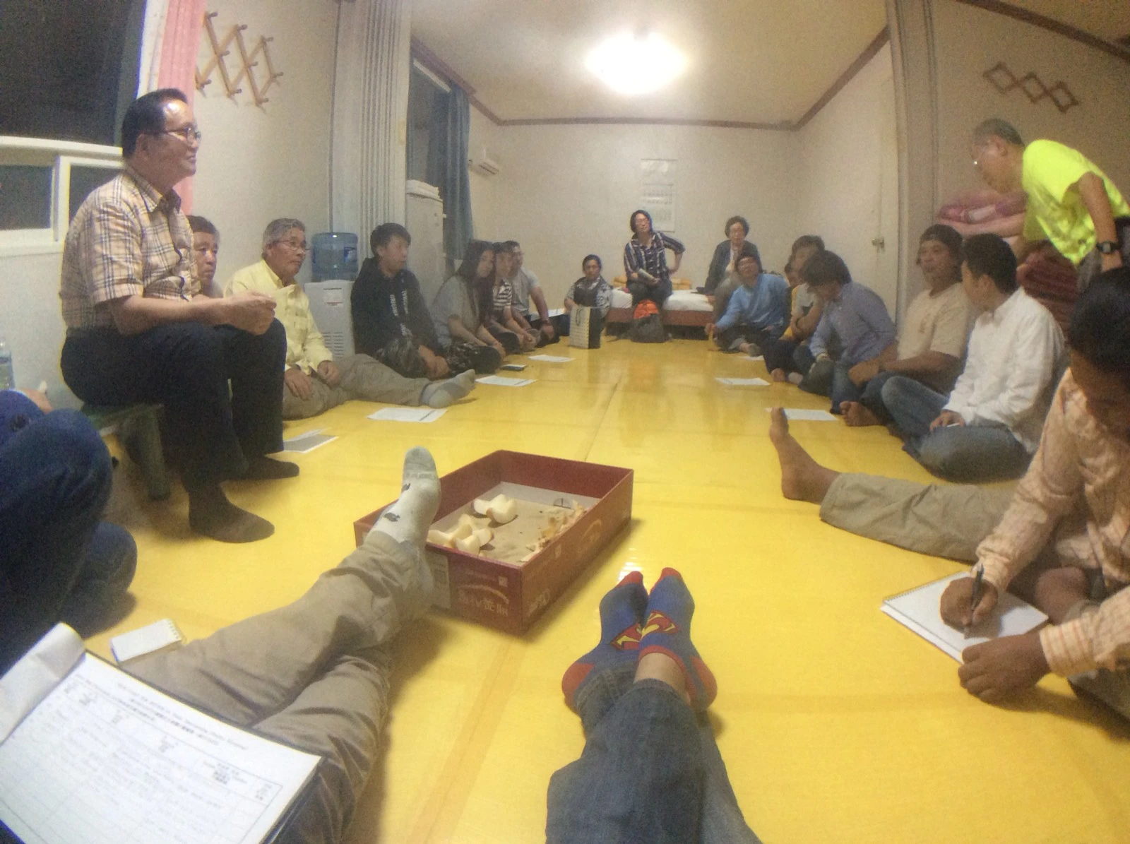 Master Cho leading an evening lecture in Korea